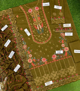 Aneela Lawn Fancy 3-Piece Unstitched Suit – Design 04 | Eid ul Adha 2026 | Bamber Chiffon Dupatta