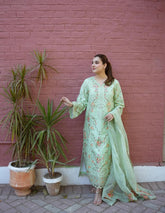 Aneela Lawn Fancy 3-Piece Unstitched Suit – Design 01 | Eid ul Adha 2026 | Bamber Chiffon Dupatta