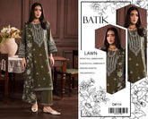 Heavy Embroidered Lawn 3-Piece Unstitched Suit – Design 02 | Embroidered Shirt, Sleeves & Chiffon Dupatta