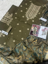 Heavy Embroidered Lawn 3-Piece Unstitched Suit – Design 02 | Embroidered Shirt, Sleeves & Chiffon Dupatta