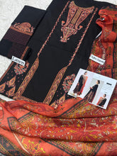 Heavy Embroidered Lawn 3-Piece Unstitched Suit – Design 03 | Embroidered Shirt, Sleeves & Chiffon Dupatta