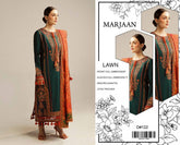 Heavy Embroidered Lawn 3-Piece Unstitched Suit – Design 04 | Embroidered Shirt, Sleeves & Chiffon Dupatta