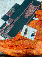 Heavy Embroidered Lawn 3-Piece Unstitched Suit – Design 04 | Embroidered Shirt, Sleeves & Chiffon Dupatta