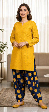 Chikankari Women's 2-Piece Unstitched Suit – Design 01 | 1.75yd Shirt & 2.50yd Trouser