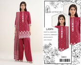 Eid ul Azha 2026 Heavy Embroidered Lawn 3-Piece Suit – Design 08 | 48" Shirt, Embroidered Sleeves & Trouser