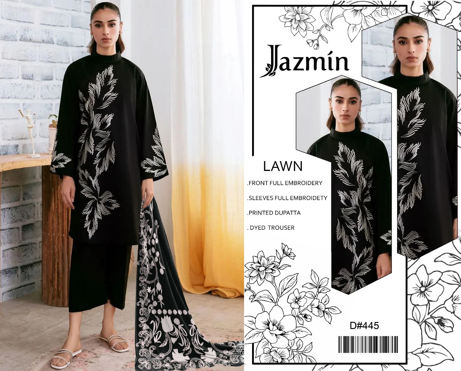 Eid ul Azha 2026 Lawn 3-Piece Heavy Embroidered Suit | 48" Shirt, Sleeves & Trouser