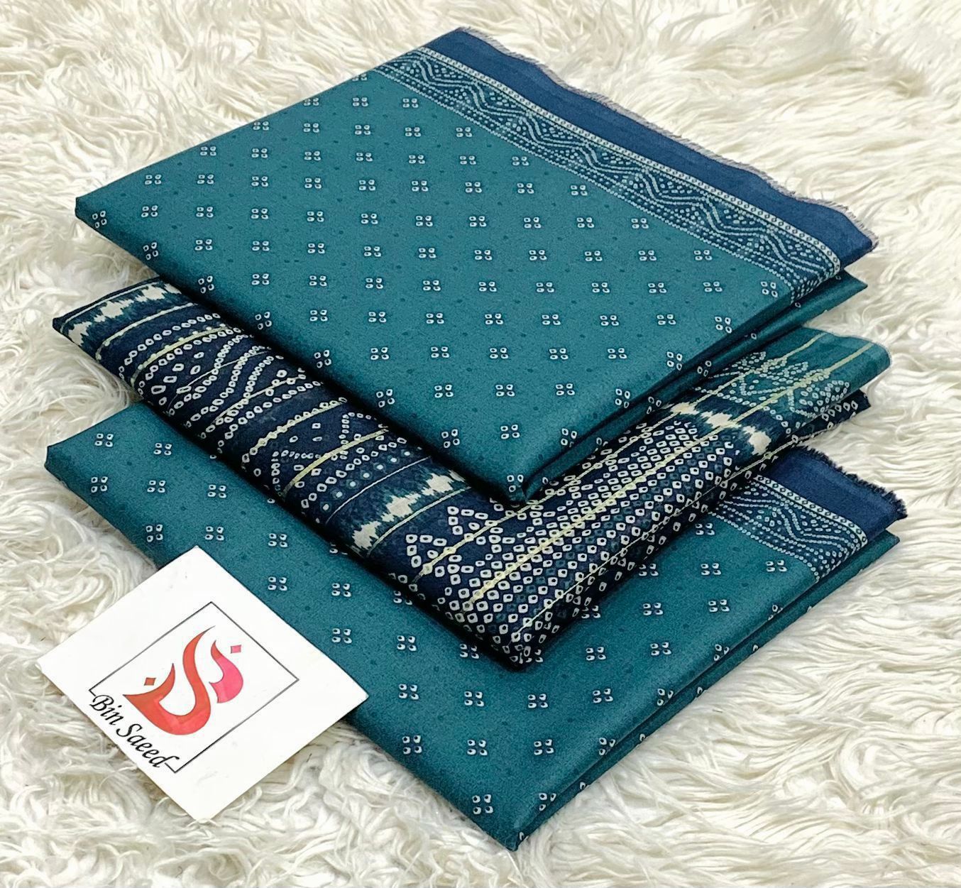 Bin Saeed Allover Printed Lawn 2-Piece Suit | 100% Original | 5m Cutting
