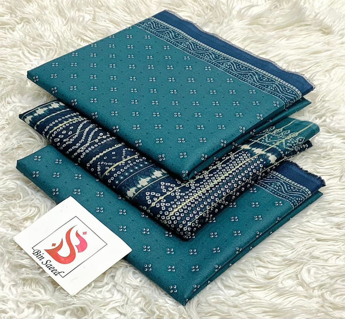Bin Saeed Allover Printed Lawn 2-Piece Unstitched Suit – Design 05 | 100% Original | 5m Cutting