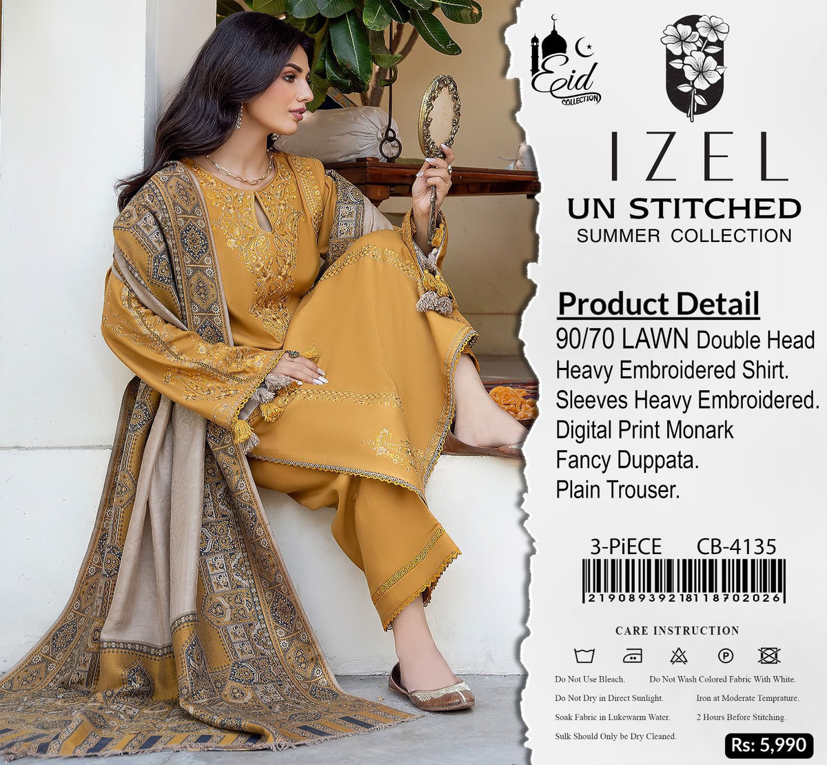 IZEL 4140 Summer Collection Lawn Suit | 2026 Hit Codes | Lightweight & Breathable