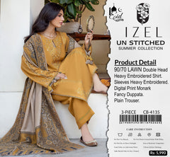 IZEL 4140 Summer Collection Lawn Suit | 2026 Hit Codes | Lightweight & Breathable