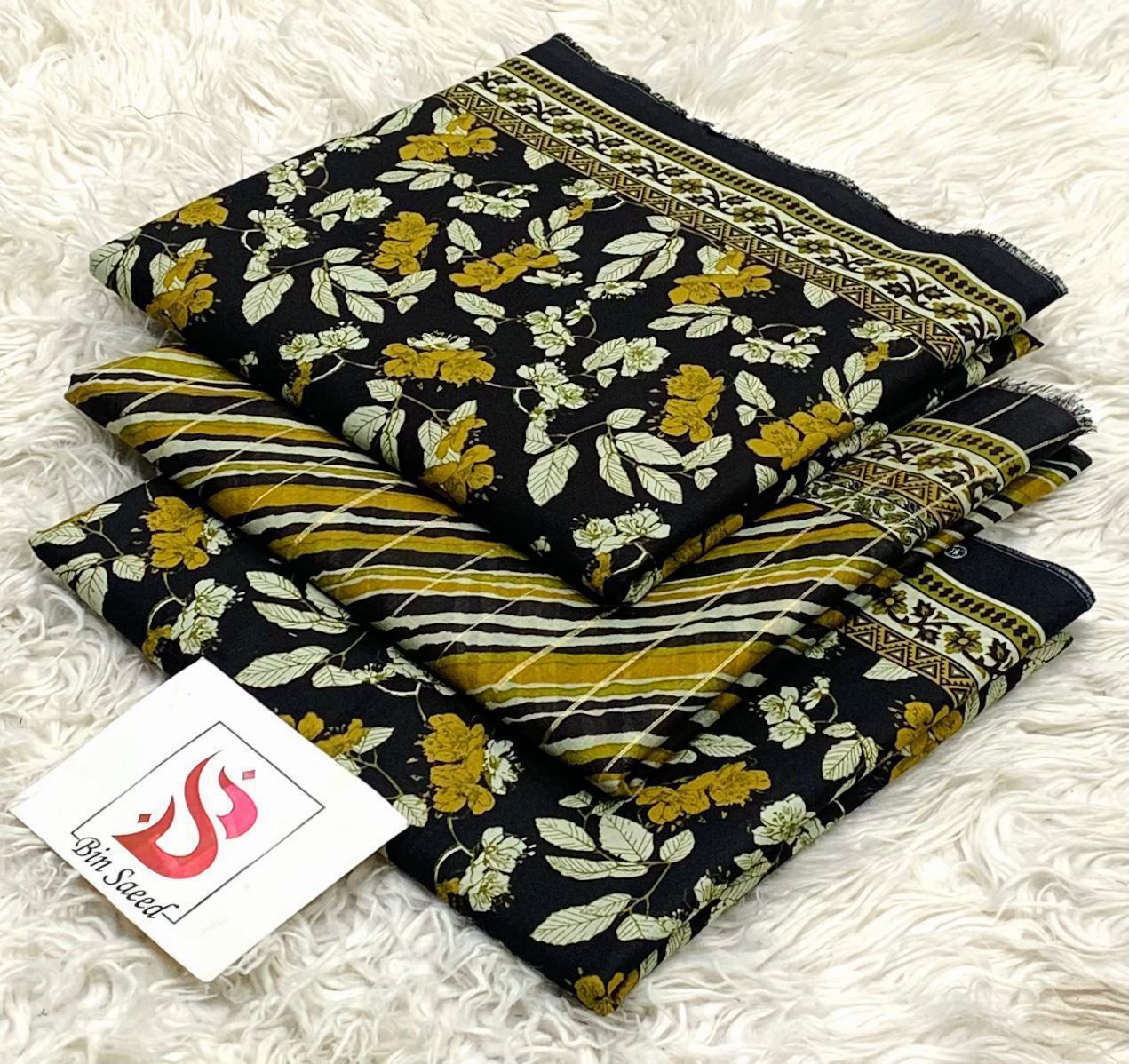 Bin Saeed Allover Printed Lawn 2-Piece Suit | 100% Original | 5m Cutting