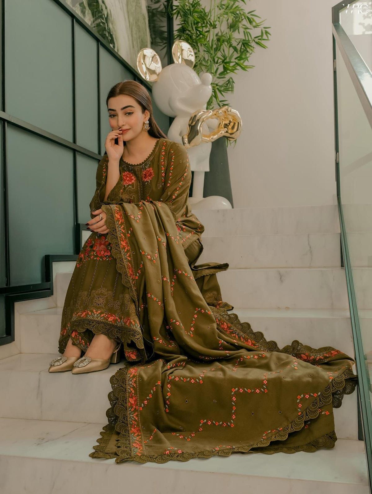 Aneela Lawn Fancy 3-Piece Unstitched Suit | Eid ul Adha 2026 | Bamber Chiffon Dupatta
