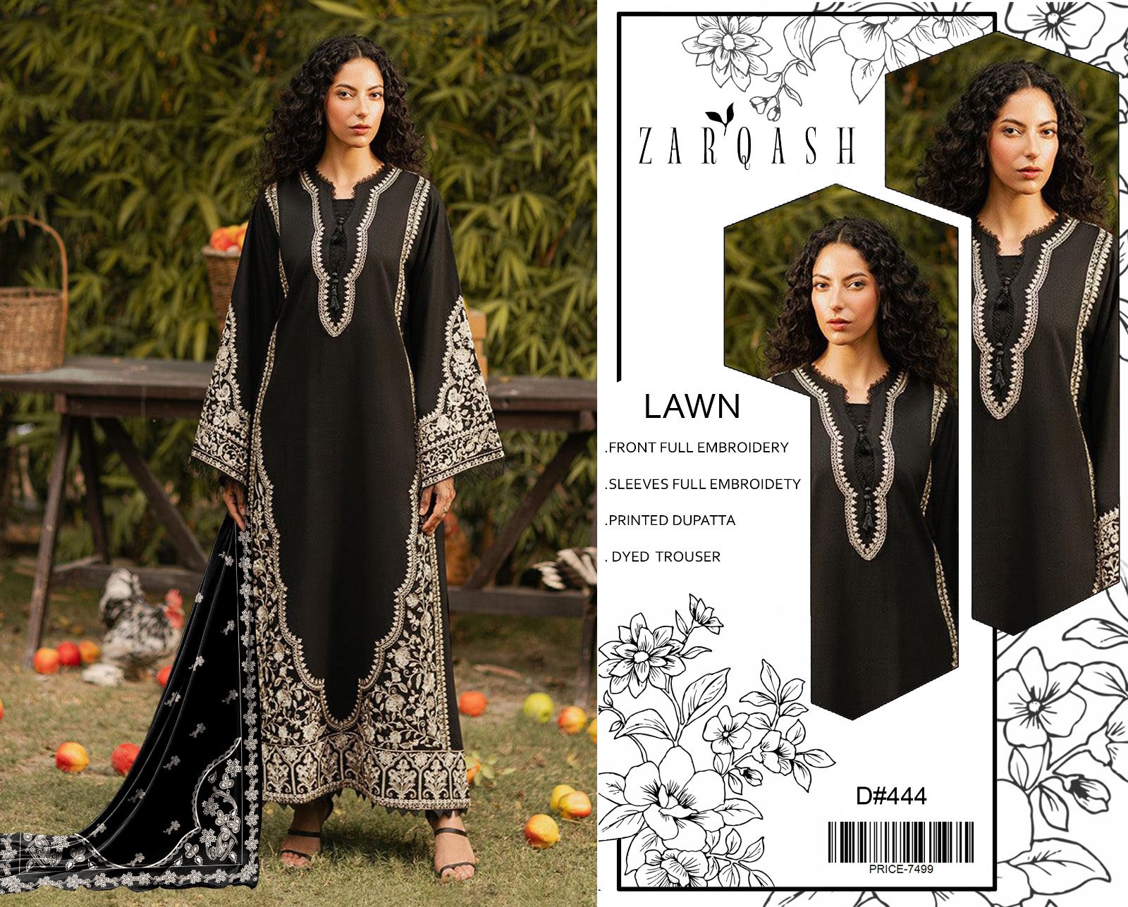 Eid ul Azha 2026 Lawn 3-Piece Heavy Embroidered Suit | 48" Shirt, Sleeves & Trouser