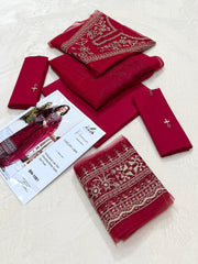 Orange Embroidered Lawn 3-Piece
