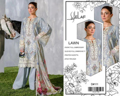 Heavy Embroidered Lawn 3-Piece Unstitched Suit – Design 05 | Embroidered Shirt, Sleeves & Chiffon Dupatta