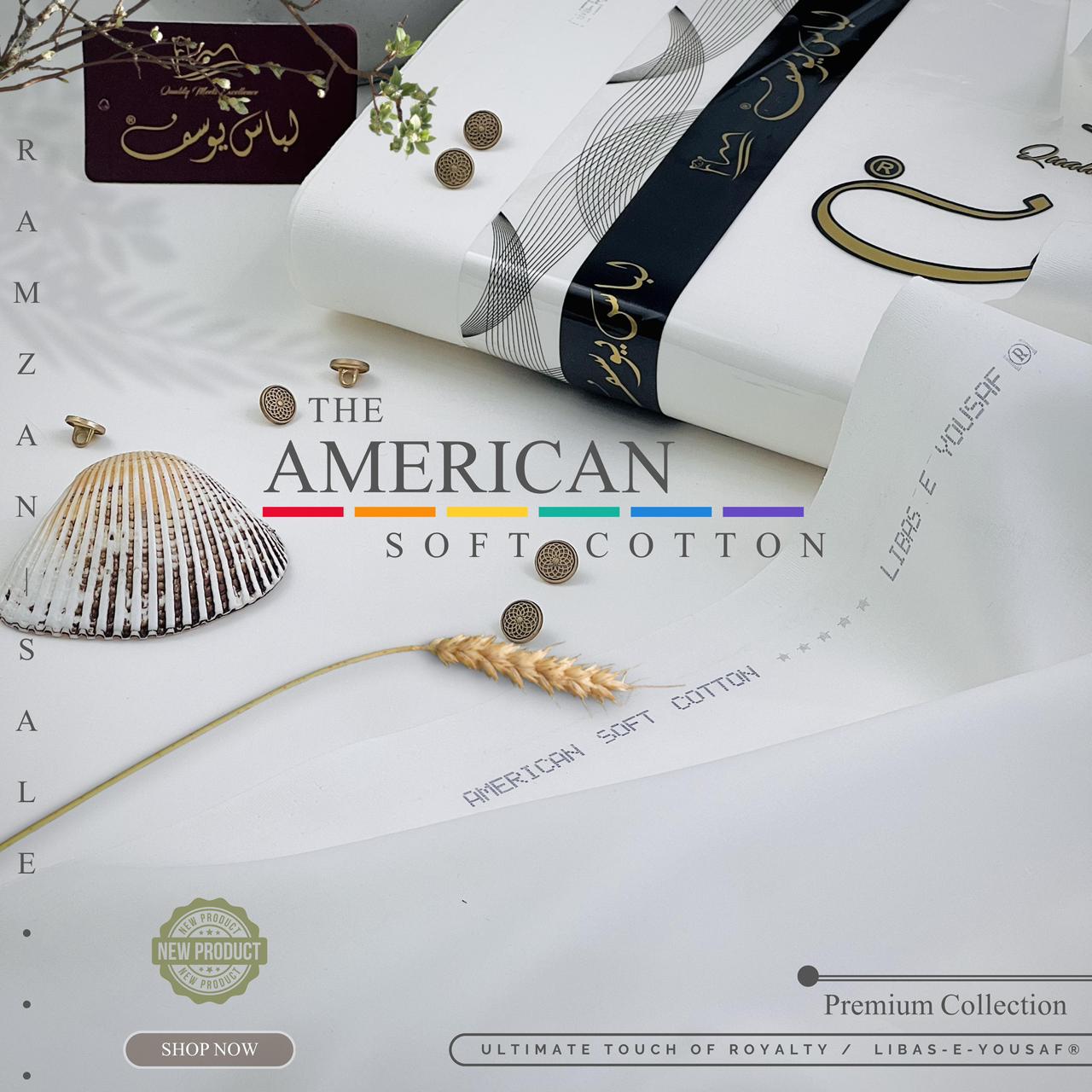 Libas-e-Yousaf American Soft Cotton Unstitched Suit | 2026 Wedding Collection | 4.5m
