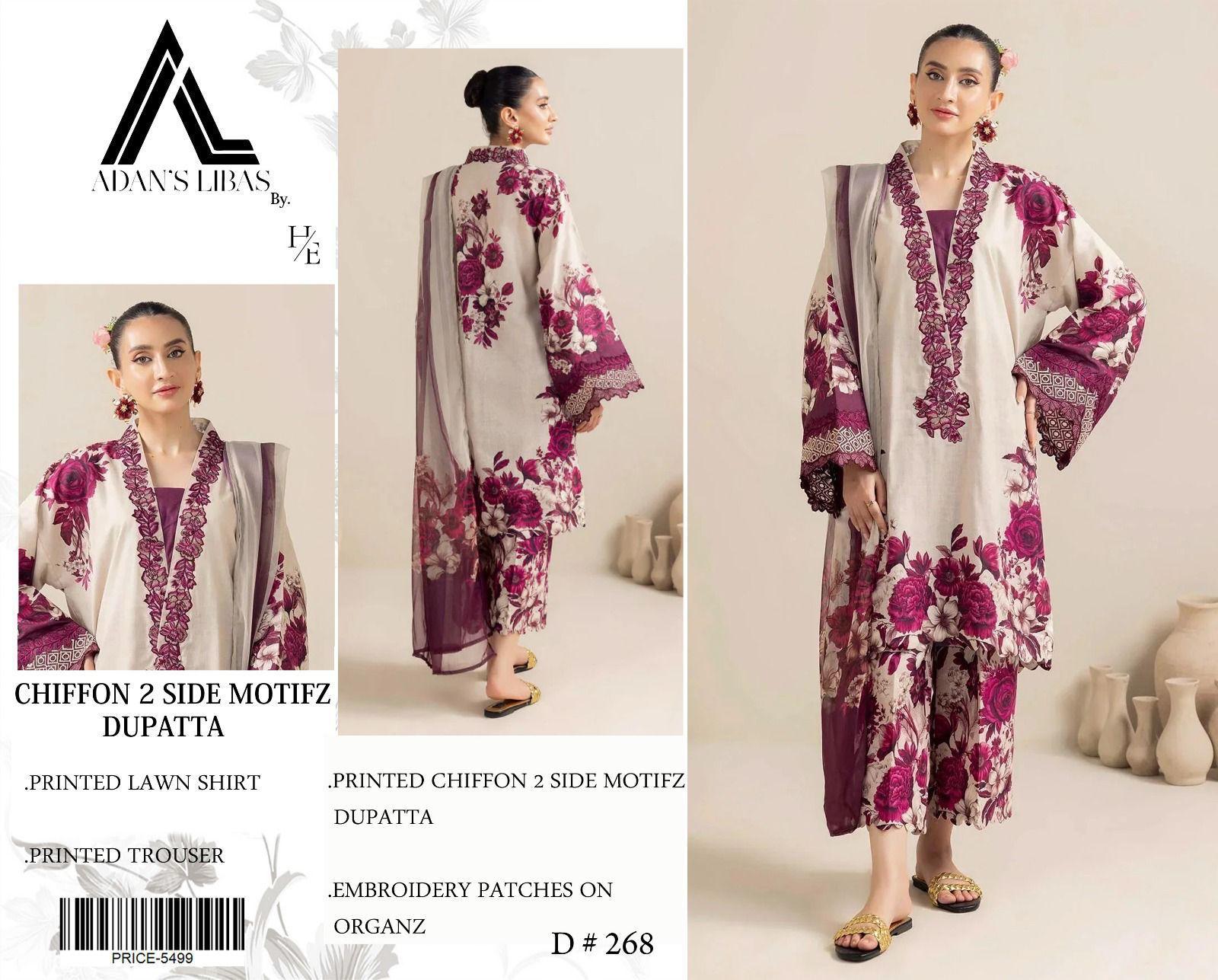 Eid ul Azha 2026 Lawn Printed 3-Piece Suit | Chiffon Dupatta & Patches | Code 0139